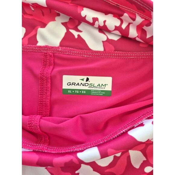 GRAND SLAM Women's Skirt Skort XL Tennis Pickleball Pink White Ruffle Floral - Picture 3 of 8